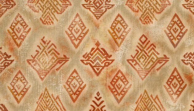 Vintage Mongolian textile pattern background
