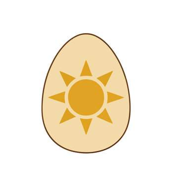 Easter egg with sun symbol