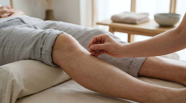 Person Receiving Massage Therapy Session.