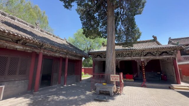 Guanyin Hall, the Crown of Hanging Sculptures in Changzhi City, Shanxi Province in China,
