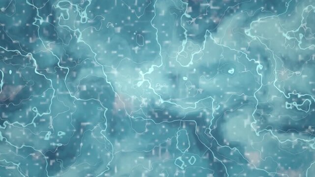 Abstract glacier ice surface animation with glowing blue veins loop. Cold blue ice crack lines top view abstract motion graphic