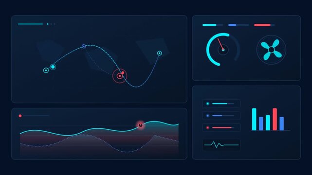 Futuristic digital HUD interface showing analytical data and graphs