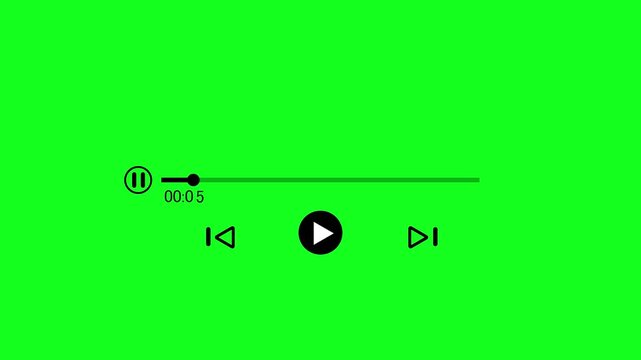 Minimalist Video Player Interface Controls Isolated on video...
