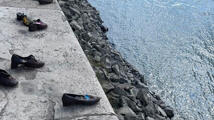 Shoes on the Danube Bank Memorial in Budapest Hungary © Moroco