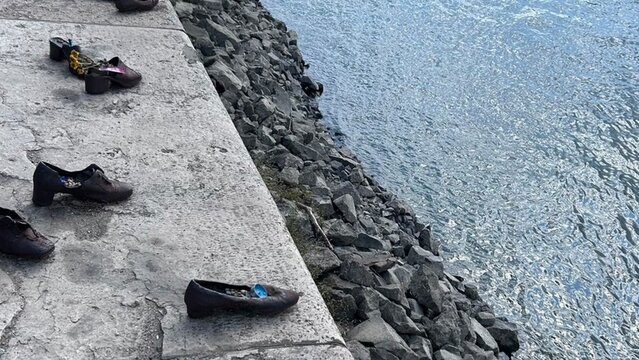 Shoes on the Danube Bank Memorial in Budapest Hungary
