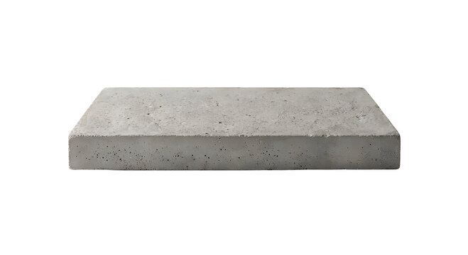 Flat rectangular grey concrete slab platform stage for product photography display
