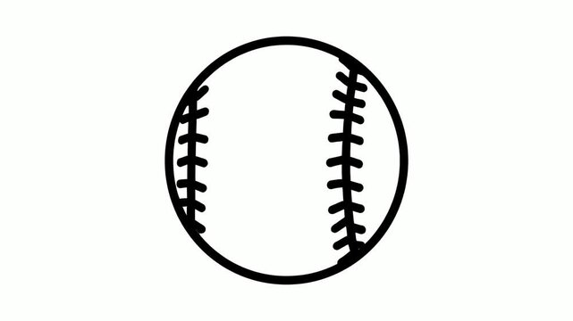 Baseball icon line art vector illustration