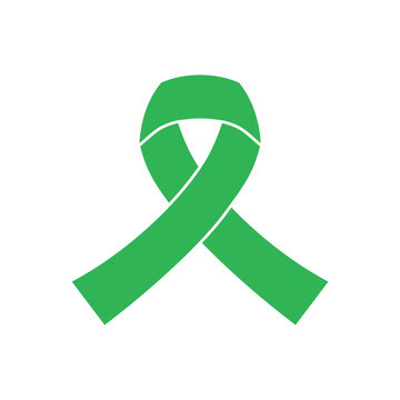 Simple awareness ribbon icon symbol vector illustration design in green color isolated on a white background. It symbolizes World Mental Health Day on October 10.