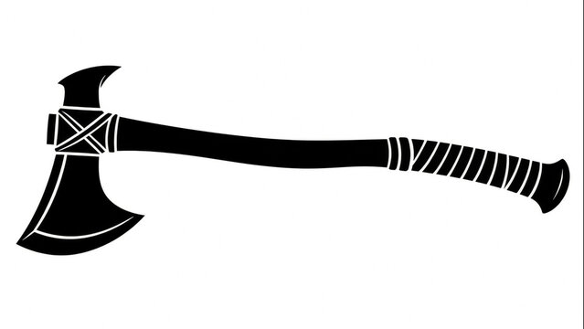 Traditional Native American Tomahawk Axe Silhouette Vector Illustration
