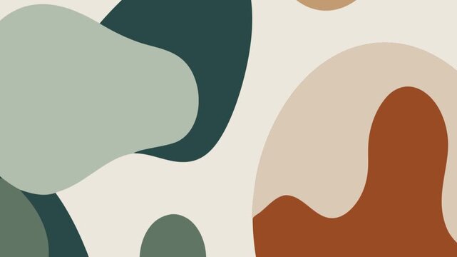 Modern minimalist abstract background with organic fluid shapes in terracotta beige and sage green