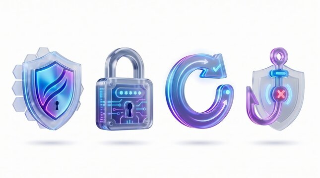 3D Cybersecurity Awareness Icon Set for Secure Our World Campaign