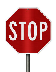 Red stop sign isolated on white © Karen Roach