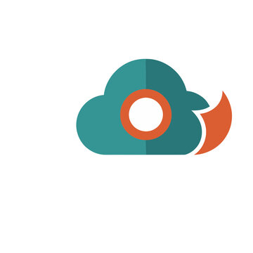Cloud icon with orange accent