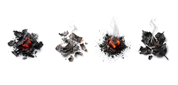 Isolated stylized smoke explosion graphic with abstract black and red elements for digital design
