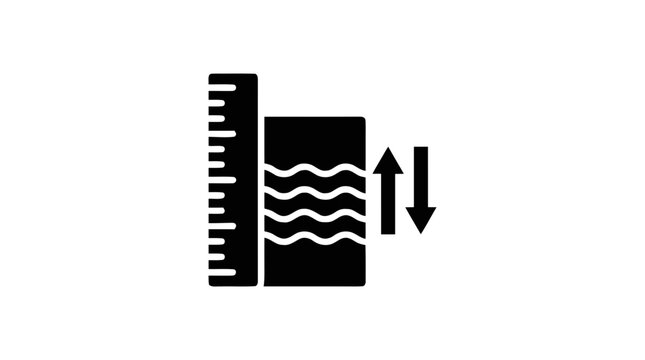 Vector illustration of water level measurement icon on a transparent background