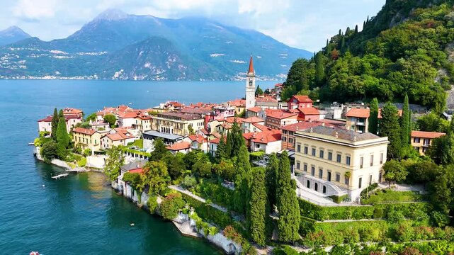 View of Varenna on the shore of Lake Como, Italy