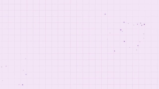 Dynamic moving grid lines with floating light particles on soft gradient corners. Abstract geometric futuristic background. Seamless loop 4K motion graphics.