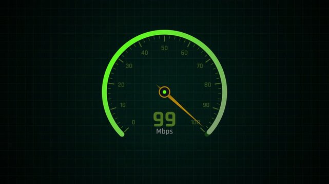 Internet Speed Test on Futuristic Digital Interface Animation
