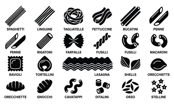 Designing pasta vector icon set