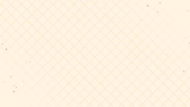 Dynamic moving grid lines with floating light particles on soft gradient corners. Abstract geometric futuristic background. Seamless loop 4K motion graphics.
