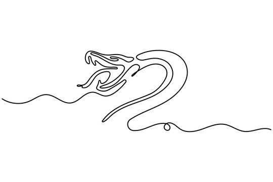 Snake continuous line minimalist animal illustration