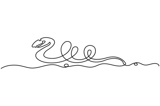 Snake continuous line minimalist animal illustration