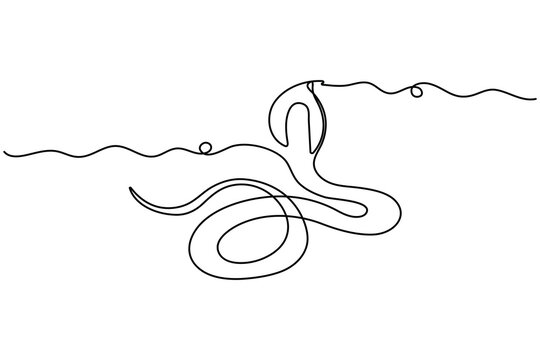 Snake continuous line minimalist animal illustration