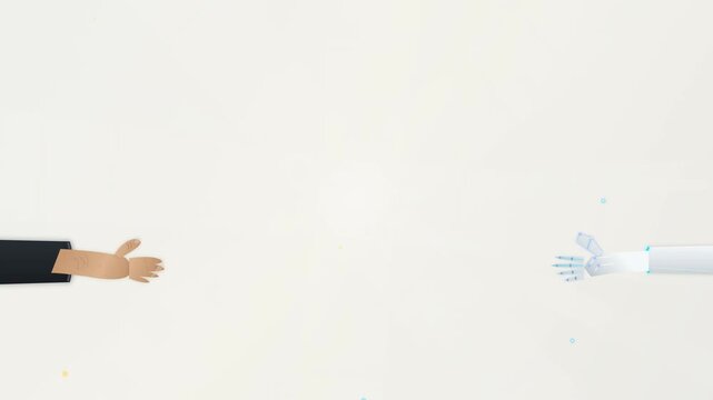 Animation of reverse mentoring and symmetrical knowledge transfer between human and artificial intelligence, cross generational synergy and mutual empowerment protocol, connecting hands