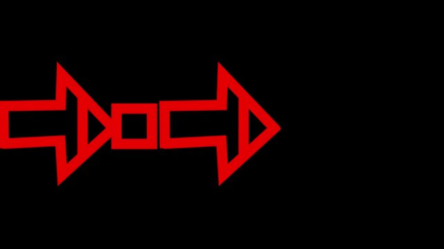 Red colour Right Arrow with Square black background HD animation video.
