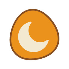 Orange crescent moon icon © abil