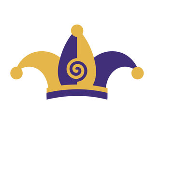 Jester Hat with Purple and Gold Colors
