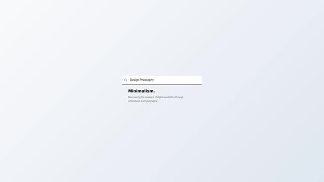 Typing Text Search Bar Animation, Minimalist Title Slide Up Seamless Loop 4K Background