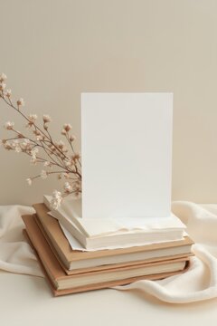 Papel, libro y tela superpuestos con suavidad; un ritmo visual sereno