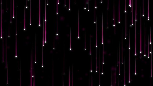 Falling Pink Neon Light Particles Digital Rain Motion Background