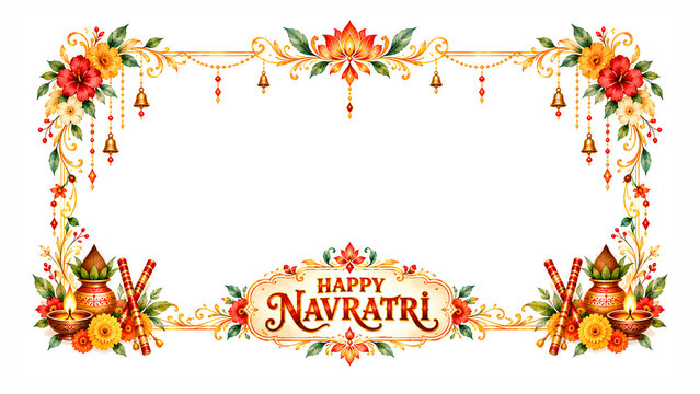   Happy Navratri traditional banner element
