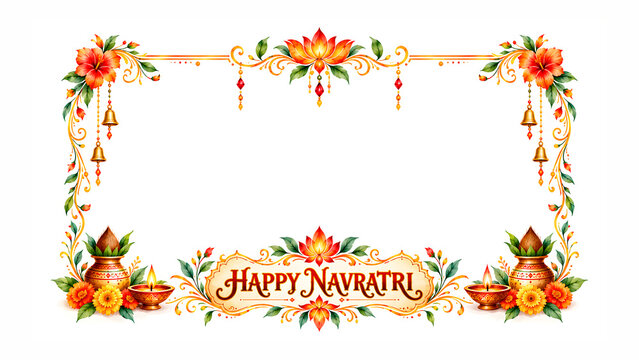   Happy Navratri traditional banner element
