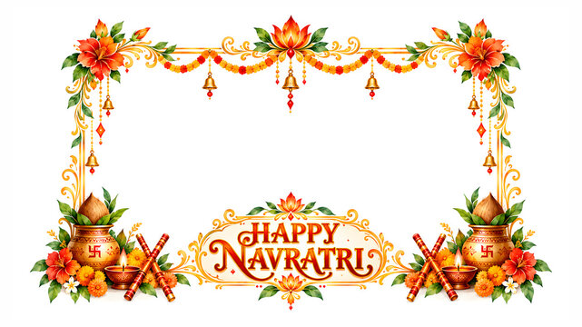  Happy Navratri festive text design
