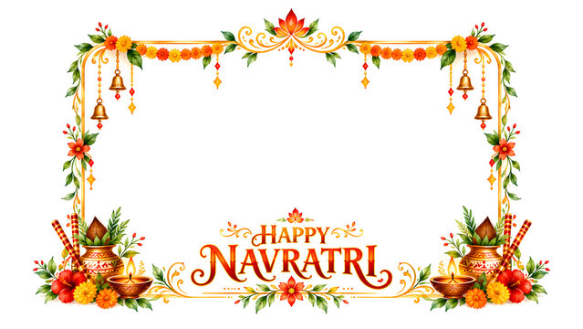  Happy Navratri elegant floral design
