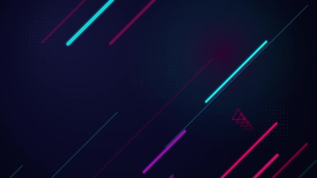 Abstract dark background with diagonal neon motion lines and geometric triangle patterns triangles futuristic technology speed glowing triangles futuristic technology speed glowing