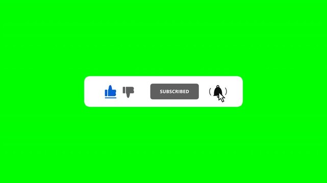 Social Subscribe Bar Animation with Like Dislike and Notification Bell &ndash; Alpha Channel