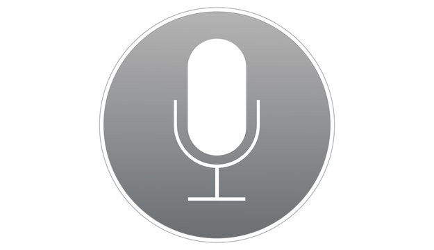 Siri apple logo shown as microphone icon for voice assistant technology and smart device ui.