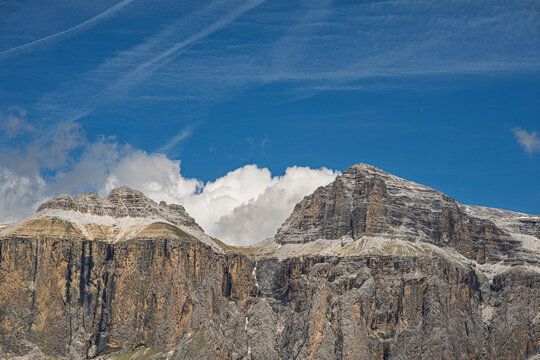mountain landscape from the Belvedere viewpoint, Col dei Rossi, Canazei, Trento, Italy