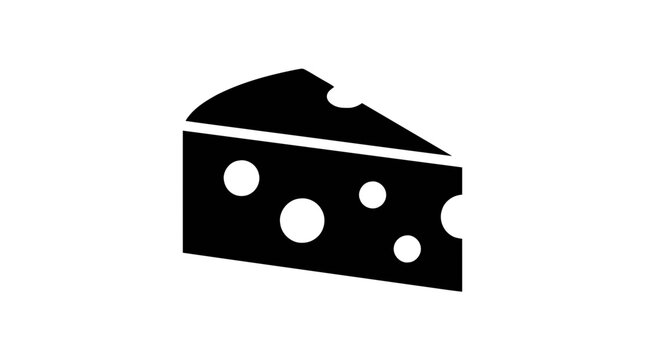 Vector illustration of wedge of swiss cheese icon on a transparent background