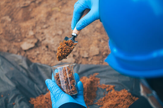 Agricultural soil assessment using field samples to evaluate fertility, moisture.