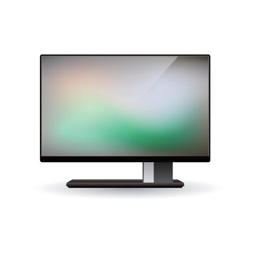 computer isolated on white, lcd monitor isolated on white