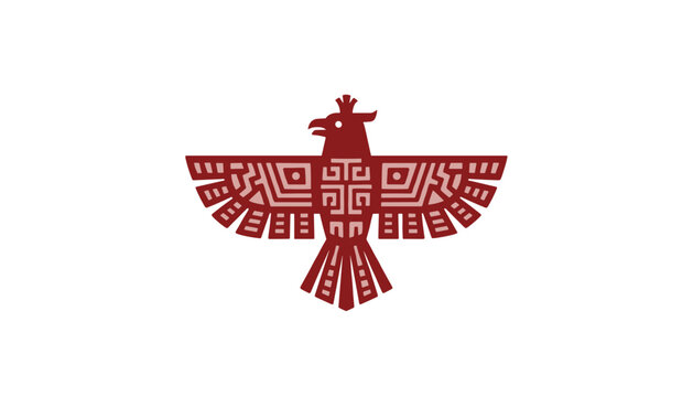 Stylized geometric eagle icon representing native American tribal art and folklore on a clean white background.