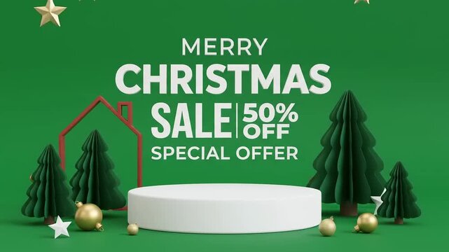 green screen, 3D commercial graphic podium display for product presentation
