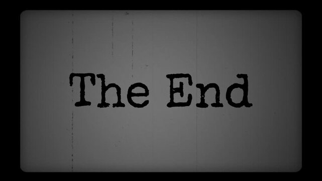 The End Vintage Movie Title Animation with Film Grain