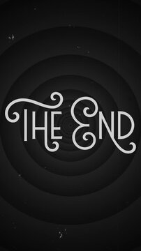 The End Vintage Typography with Retro Background Animation