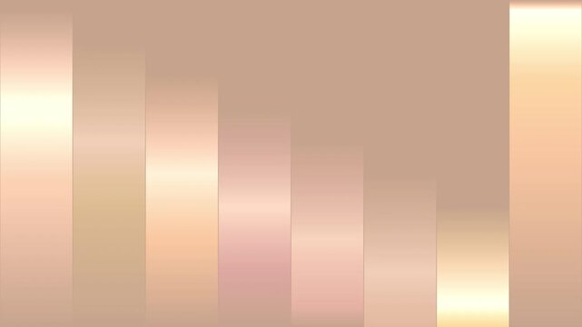 Abstract background with shifting rose gold vertical metallic gradients.